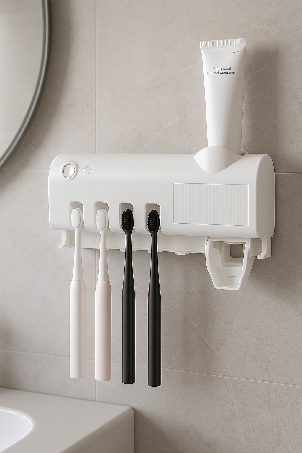 Smart UV Toothbrush Holder & Automatic Toothpaste Dispenser